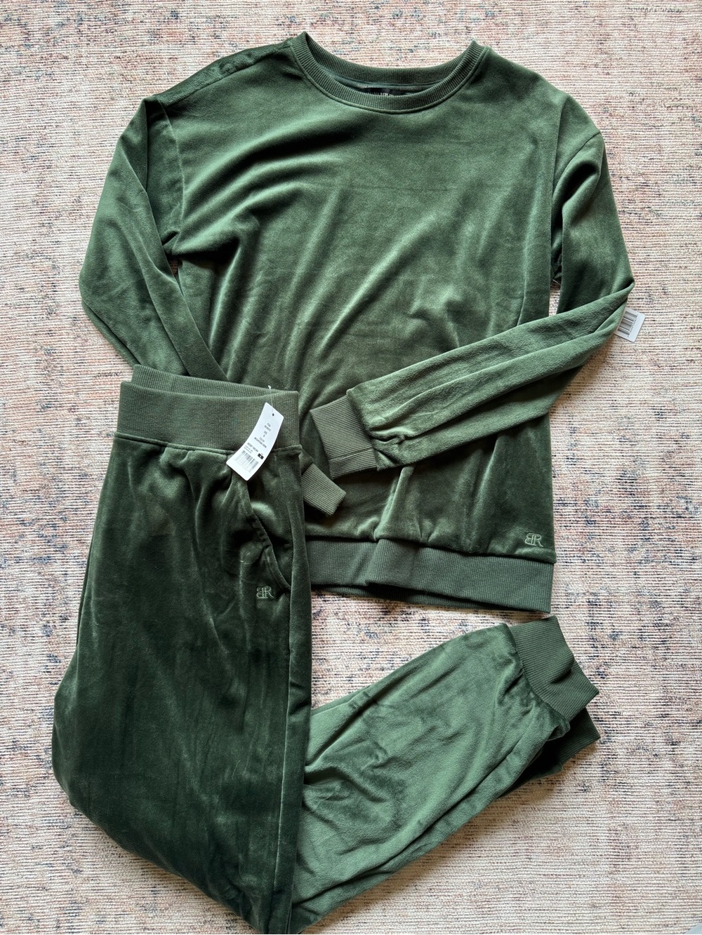 {Banana Republic} Green Velour Sweatshirt and Jogger Set